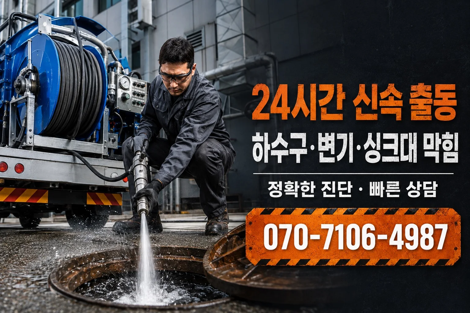 늘푸른배관 산업용 하수구 고압세척 서비스 안내
